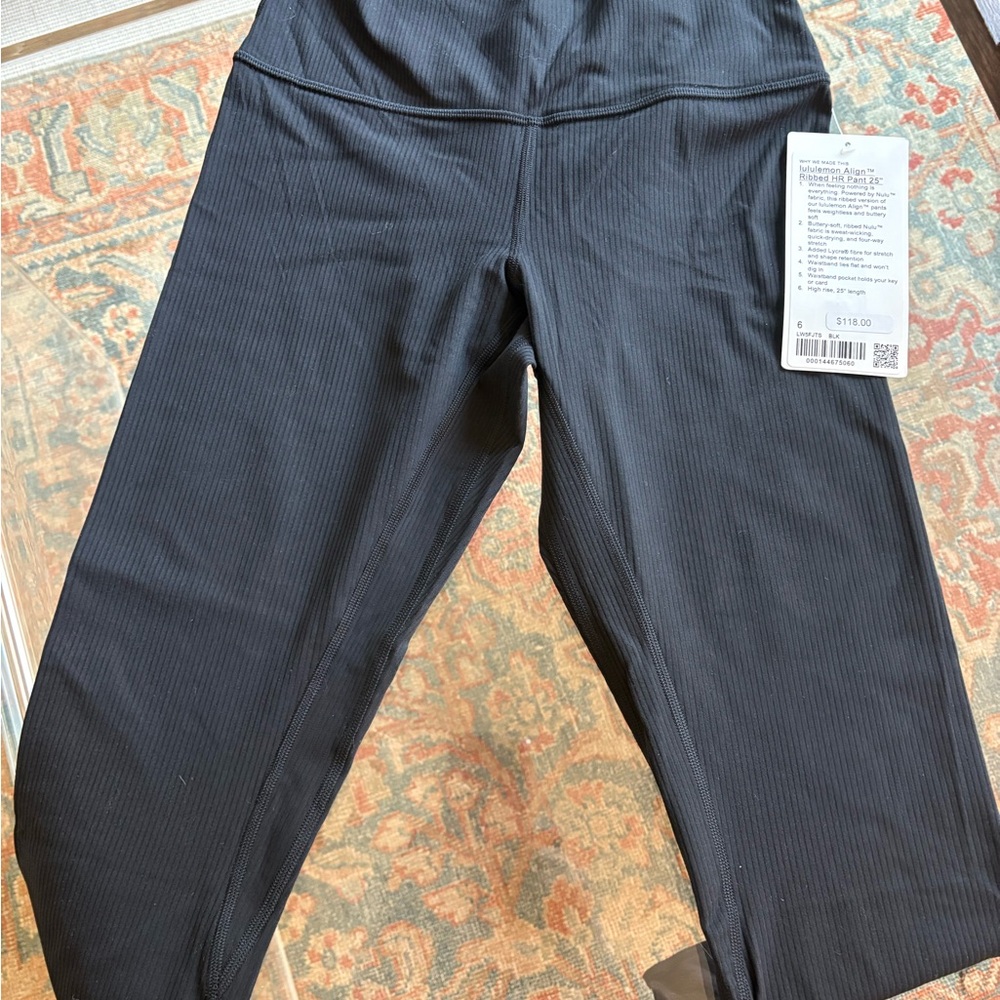 NWT lululemon athletica Women’s 6 Align Ribbed HR 25” Pant Leggings